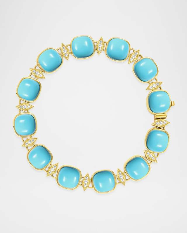The Astral Cushion Gemstone 18K Latch Bracelet